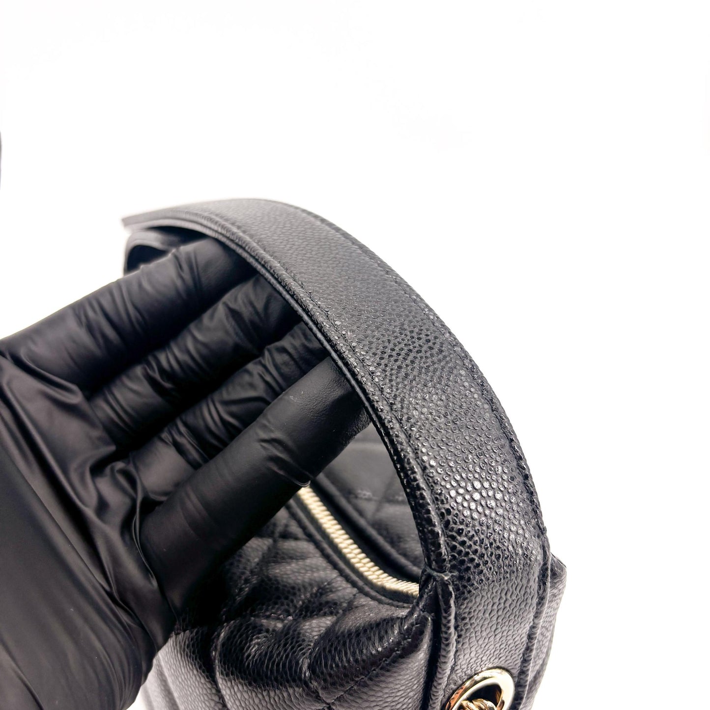 Chanel Caviar Quilted Small Hobo Bag Black Gold Hardware