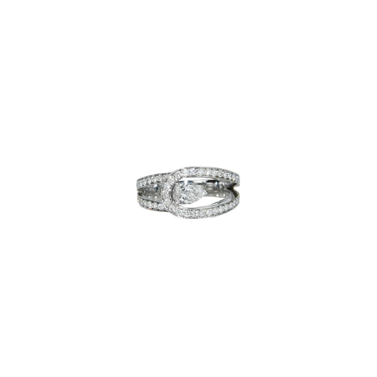 50 Love Light Engagement Pear-Cut Diamond Ring 0.32ct