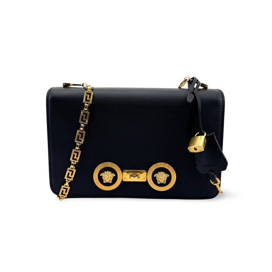 Versace Medallion Tribute Shoulder Bag Black