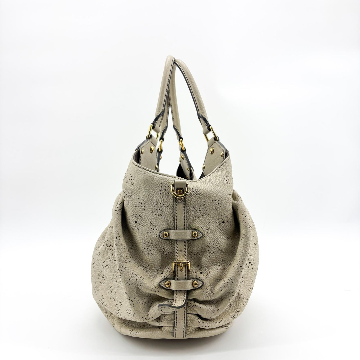 Louis Vuitton Mahina L Shoulder Bag Taupe