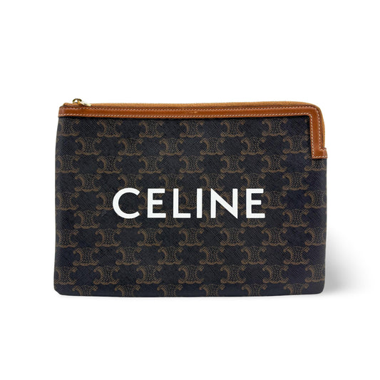 Trousse de Toilette Celine Triomphe Canvas Grande Naturel