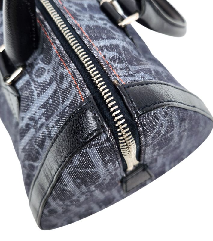 Dior Navy Oblique Boston Bag