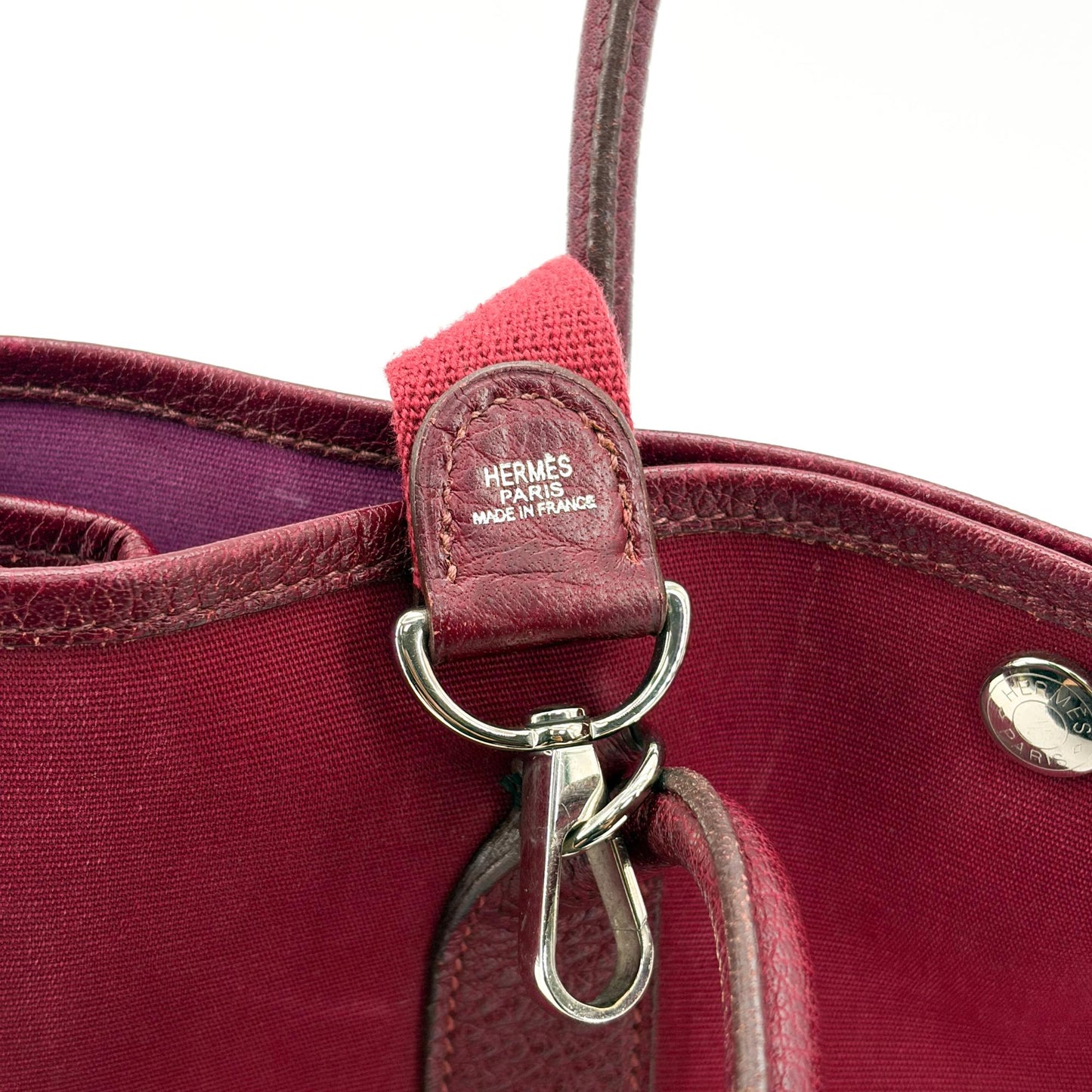 Hermès Garden Party 30 TPM Bordeaux Canvas Leather
