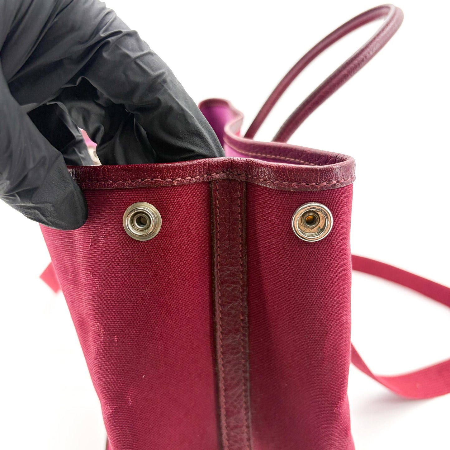 Hermès Garden Party 30 TPM Bordeaux Canvas Leather