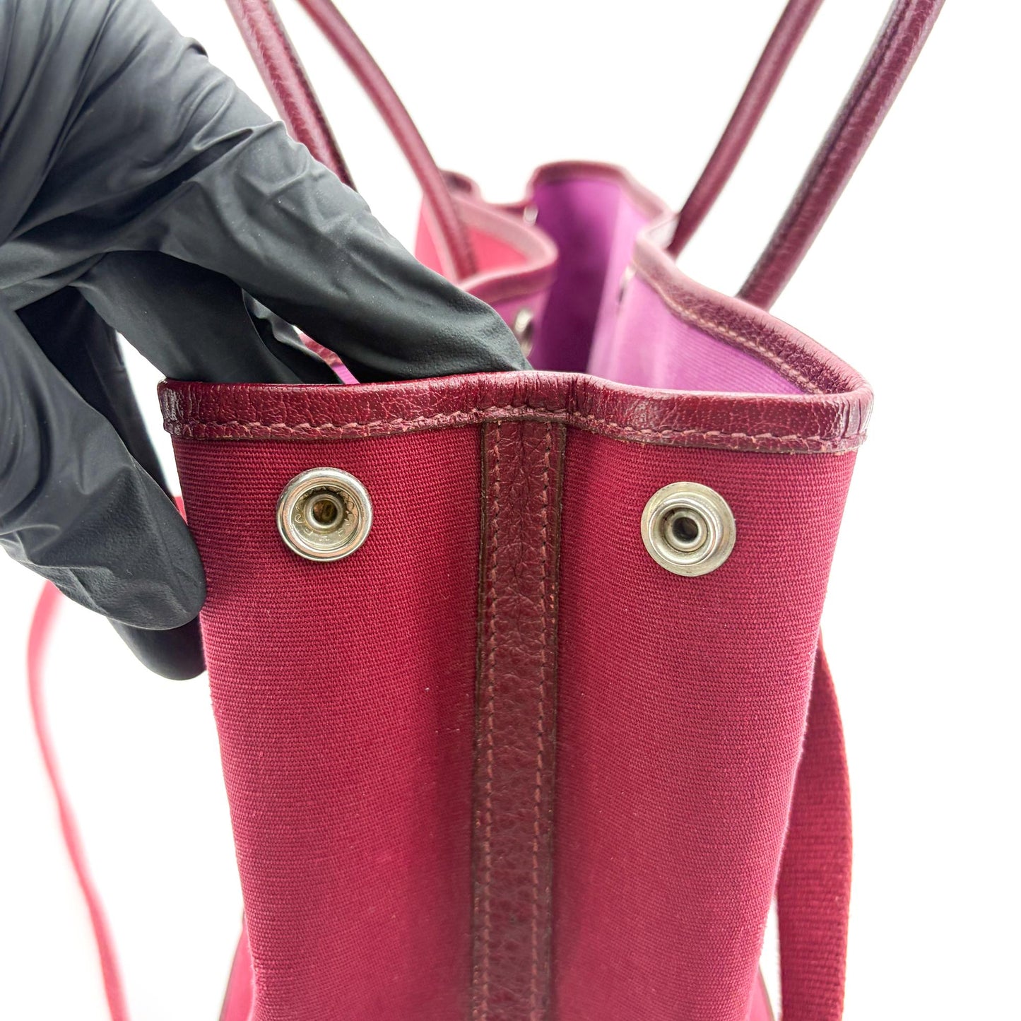 Hermès Garden Party 30 TPM Bordeaux Canvas Leather