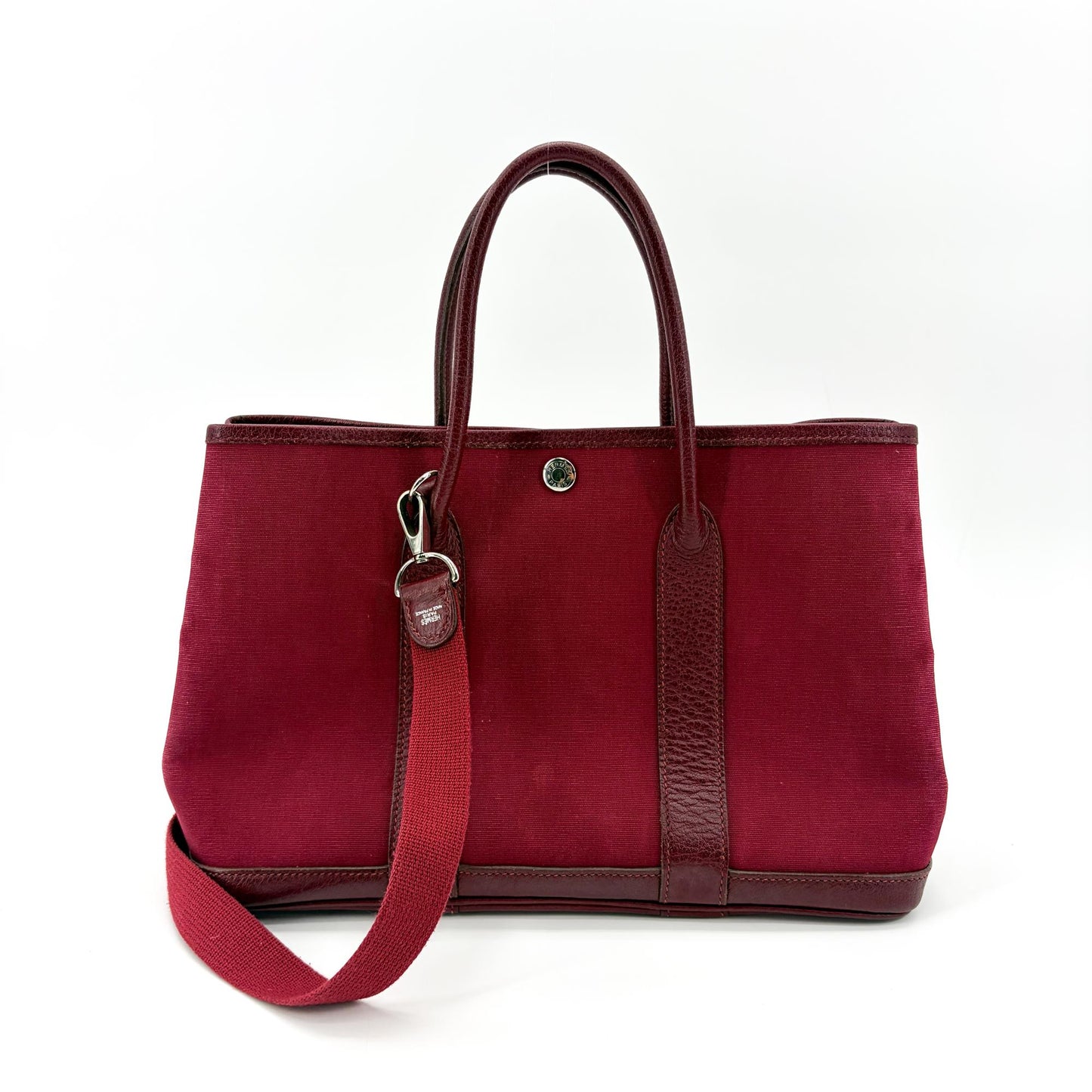 Hermès Garden Party 30 TPM Bordeaux Canvas Leather
