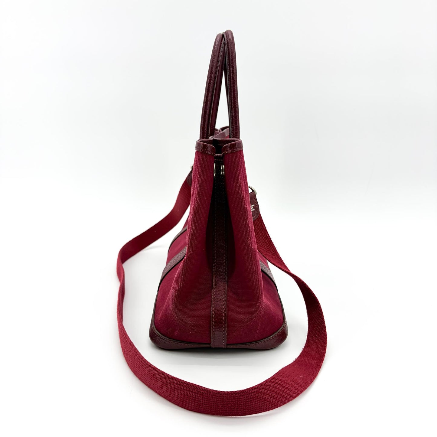 Hermès Garden Party 30 TPM Bordeaux Canvas Leather