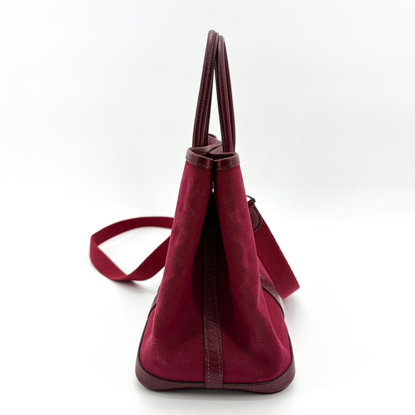 Hermès Garden Party 30 TPM Bordeaux Canvas Leather