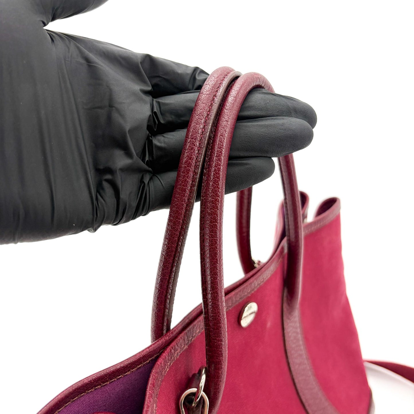 Hermès Garden Party 30 TPM Bordeaux Canvas Leather
