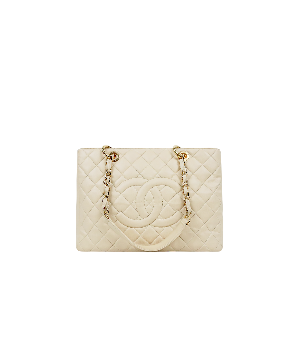 Chanel Beige Big CC Grand Shopping Shoulder Bag
