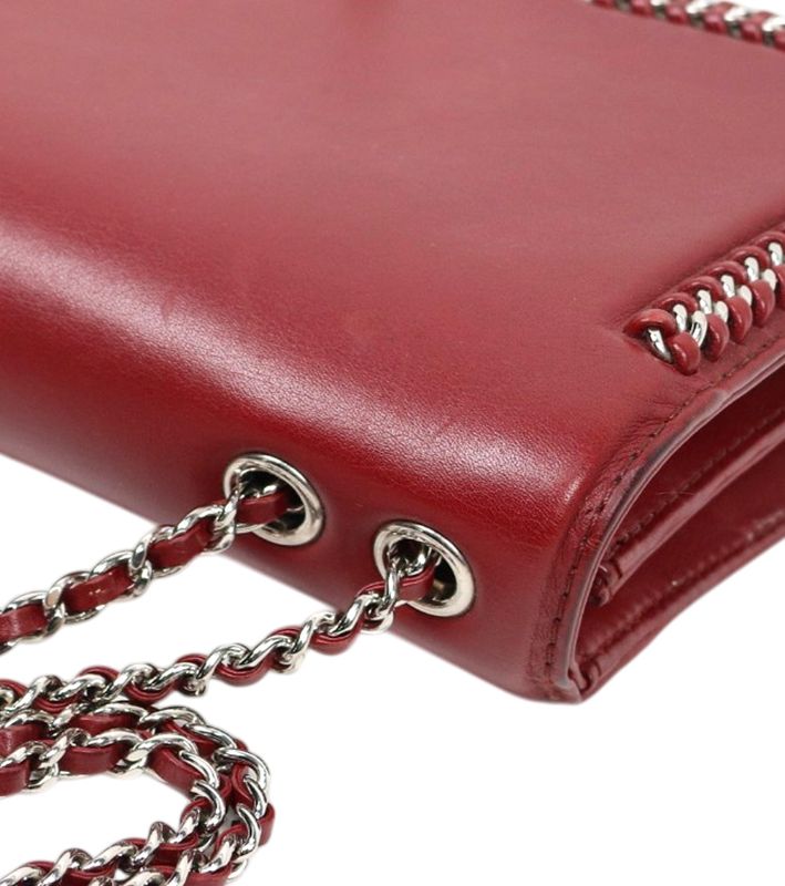 Chanel Burgundy Leather Chain Flap Shoulder Bag