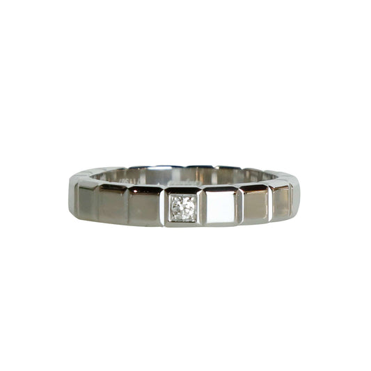 56 Medium Ice Cube 1 Diamond White Gold Ring