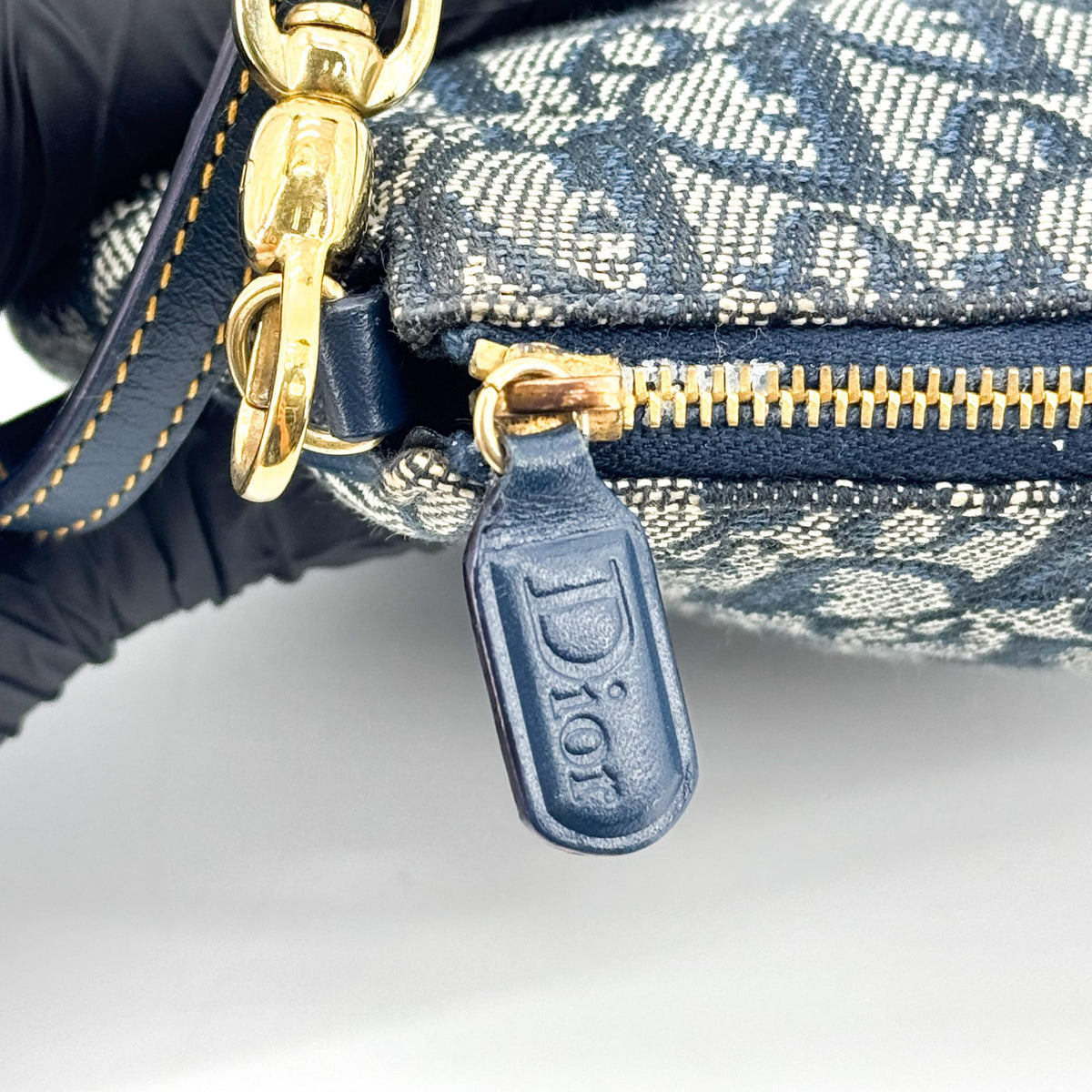 Dior Oblique Saddle Clutch Crossbody Bag Navy