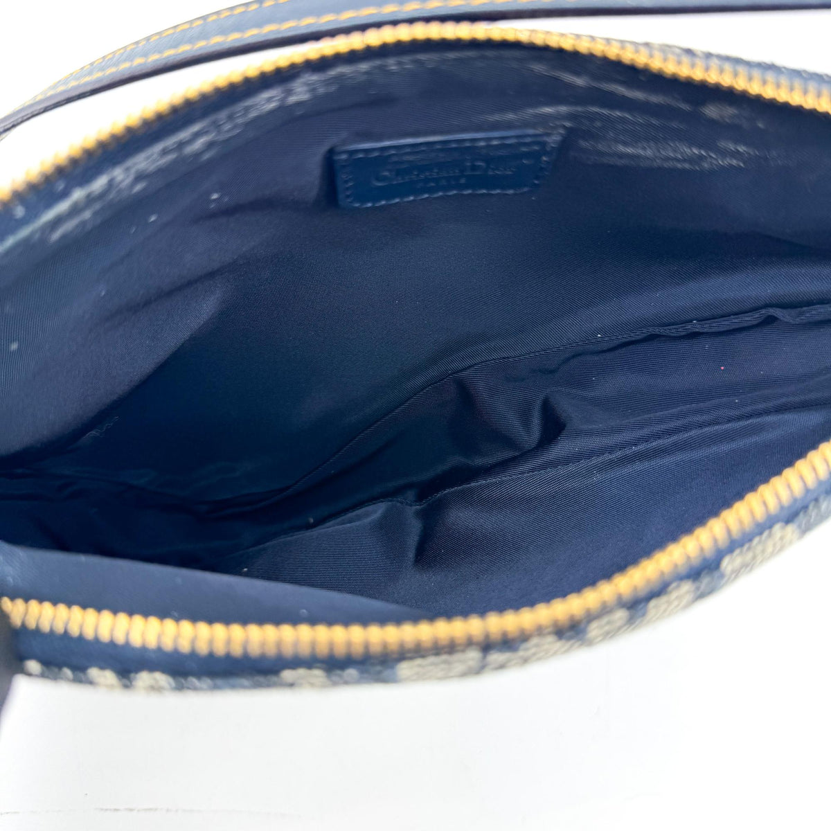 Dior Oblique Saddle Clutch Crossbody Bag Navy