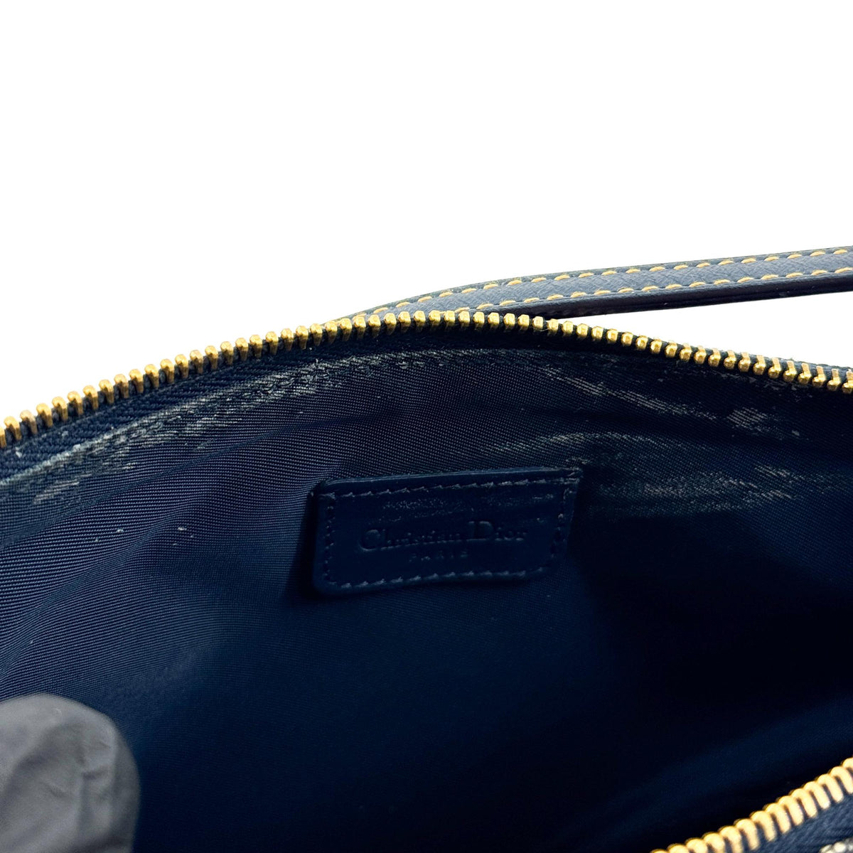 Dior Oblique Saddle Clutch Crossbody Bag Navy