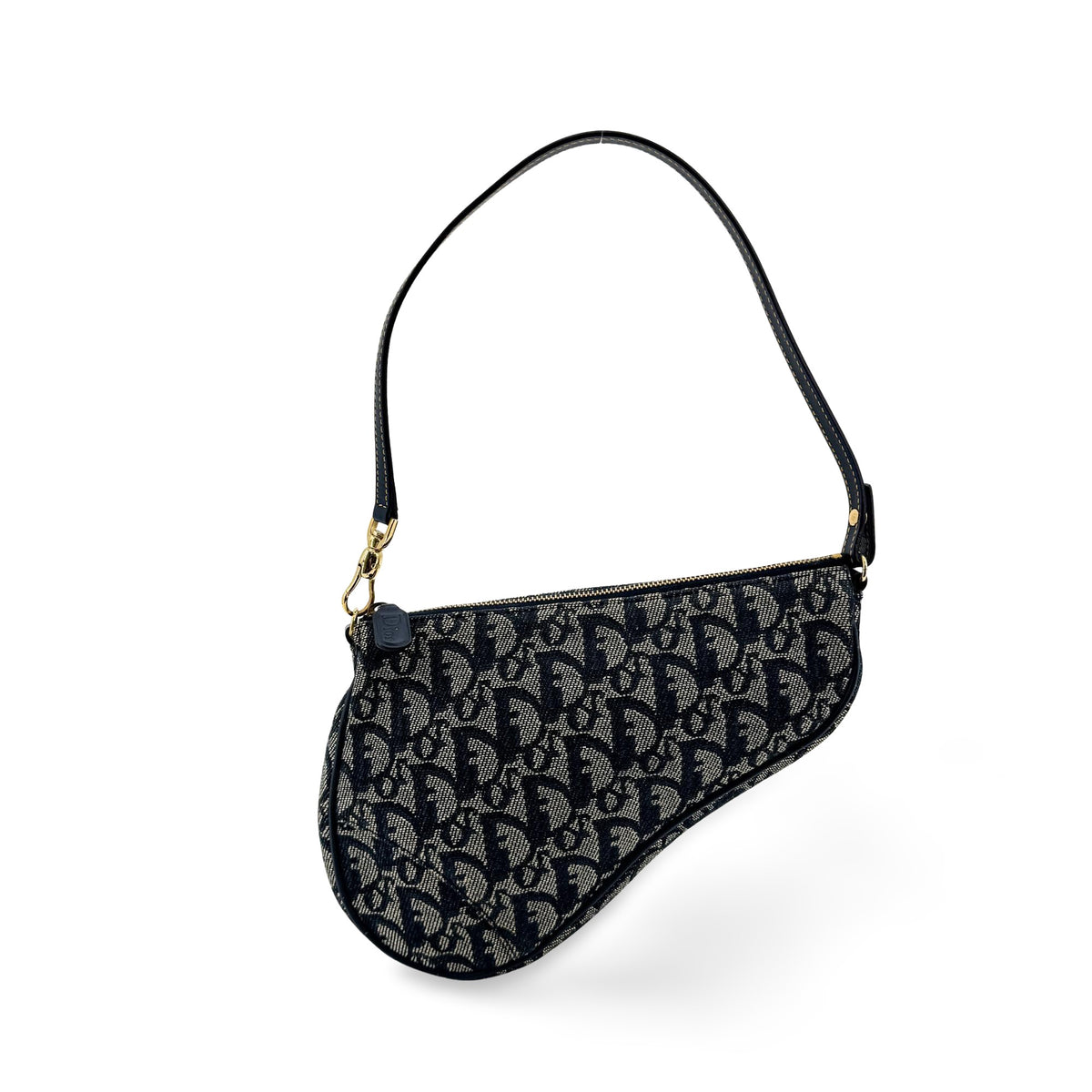 Dior Oblique Saddle Clutch Crossbody Bag Navy