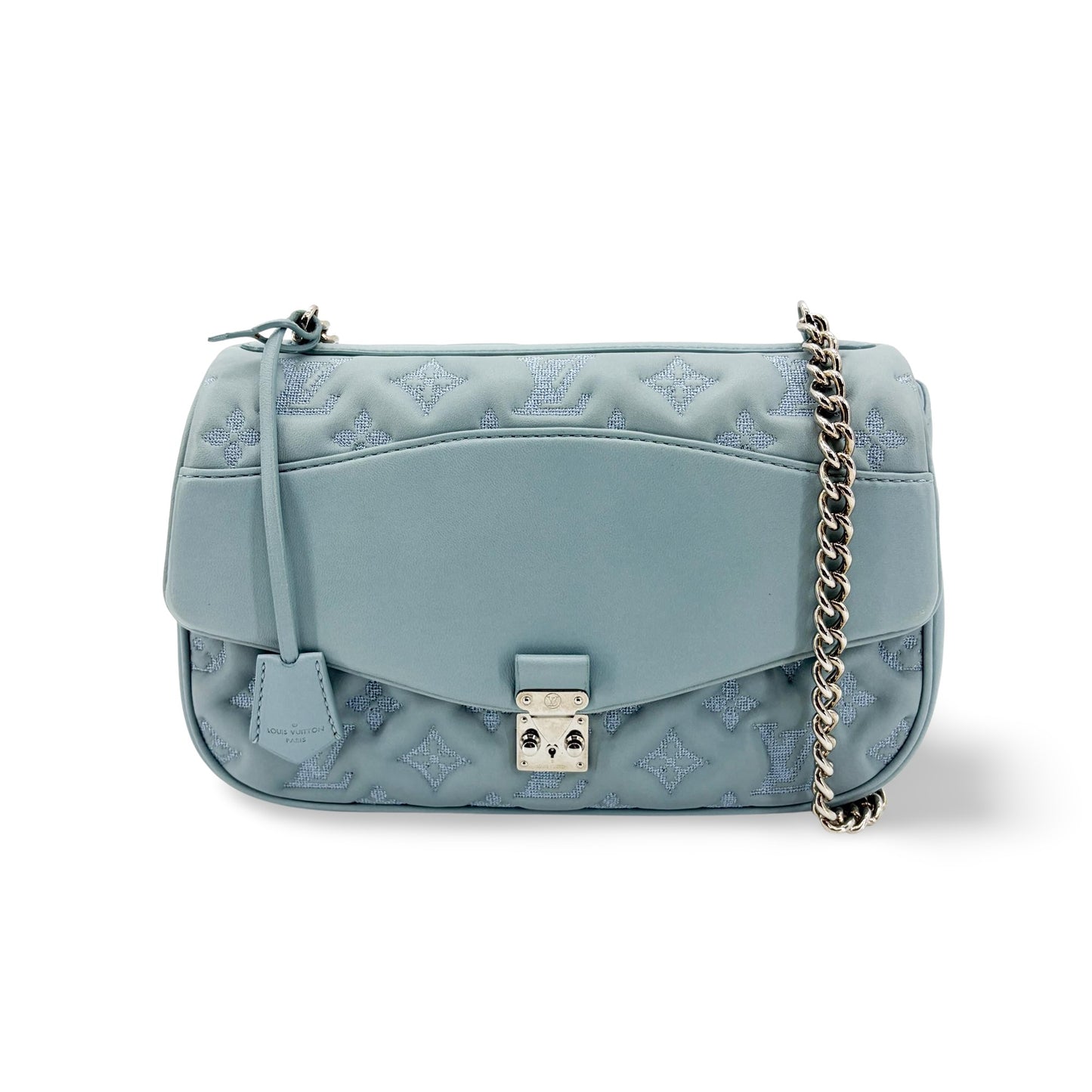Louis Vuitton Monogram Quilted Marceau Sky Blue Silver Hardware