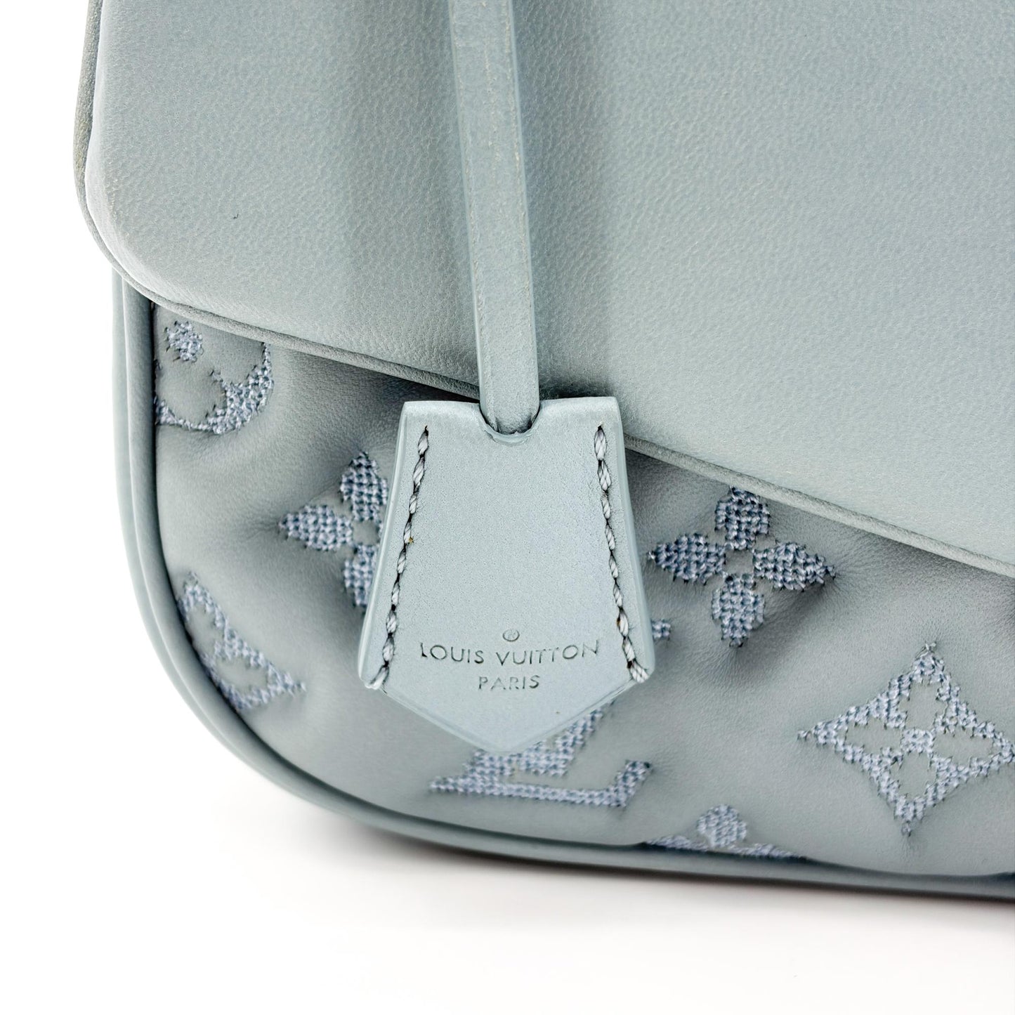 Louis Vuitton Monogram Quilted Marceau Sky Blue Silver Hardware