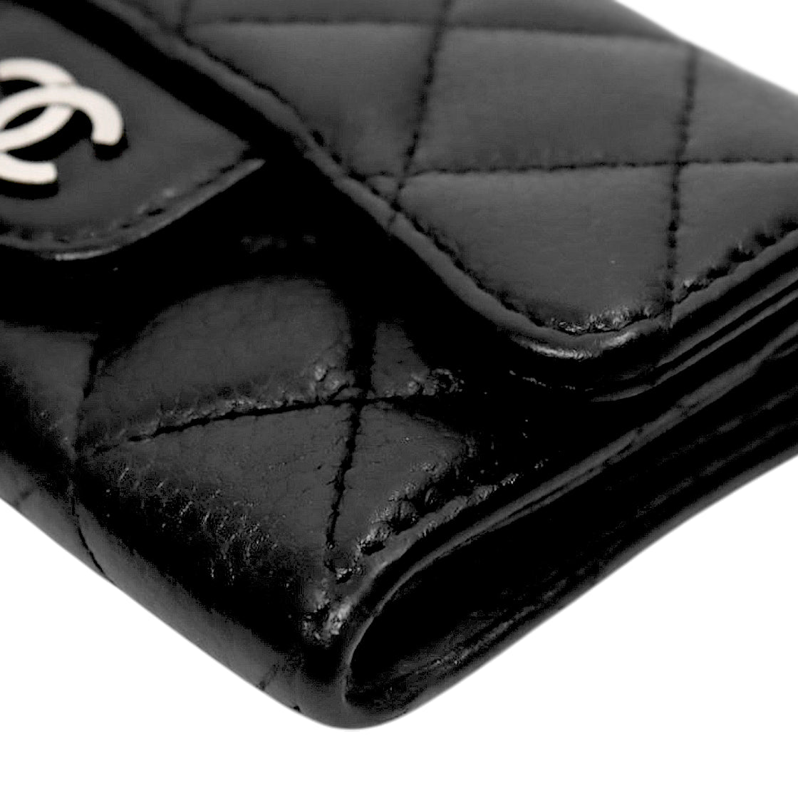 Chanel Black Caviar Skin Card Wallet