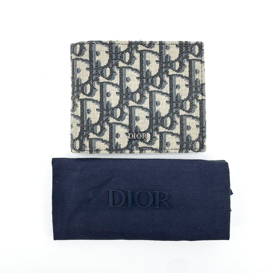 Dior Oblique Jacquard Wallet Beige Navy