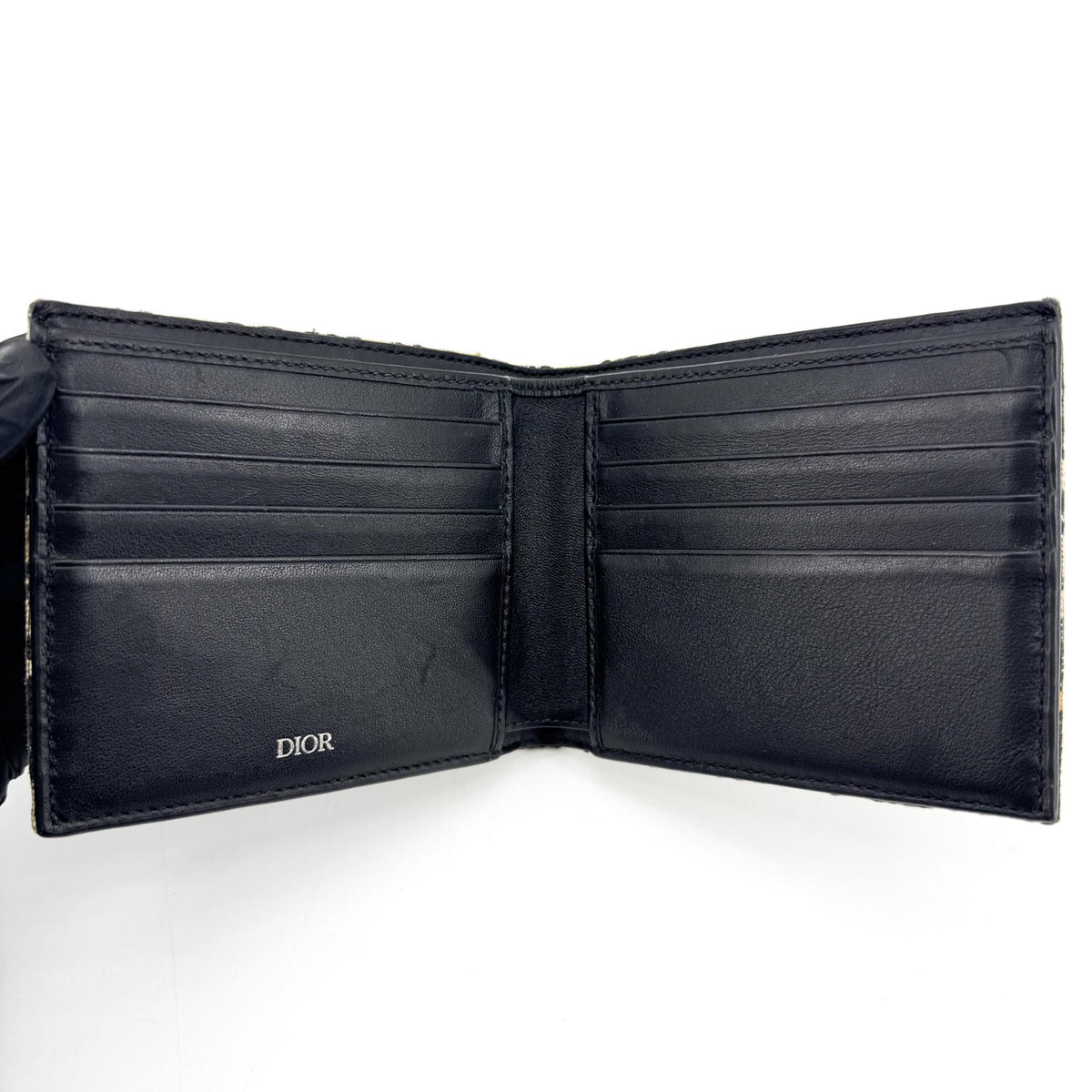Dior Oblique Jacquard Wallet Beige Navy
