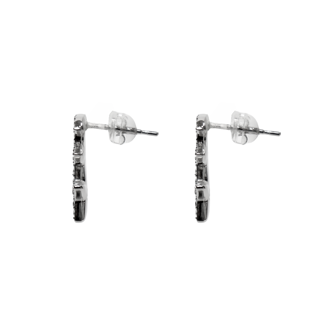 Chanel B20P Cubic Star CC Silver Earrings