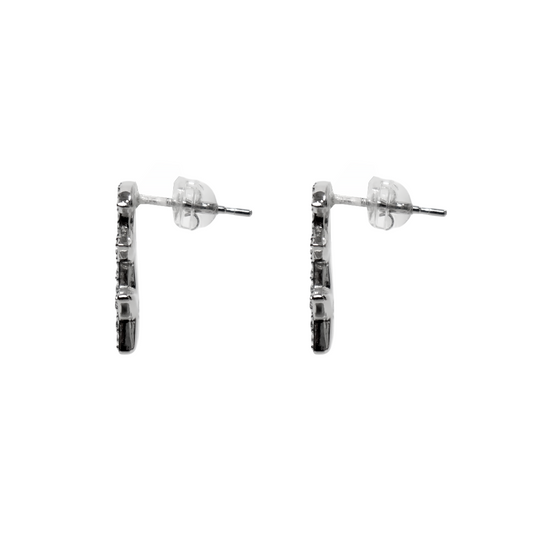 Chanel B20P Cubic Star CC Silver Earrings