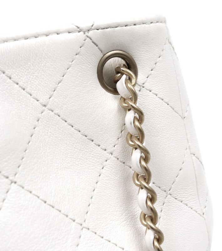 Chanel White Drawstring Two-Pocket Backpack