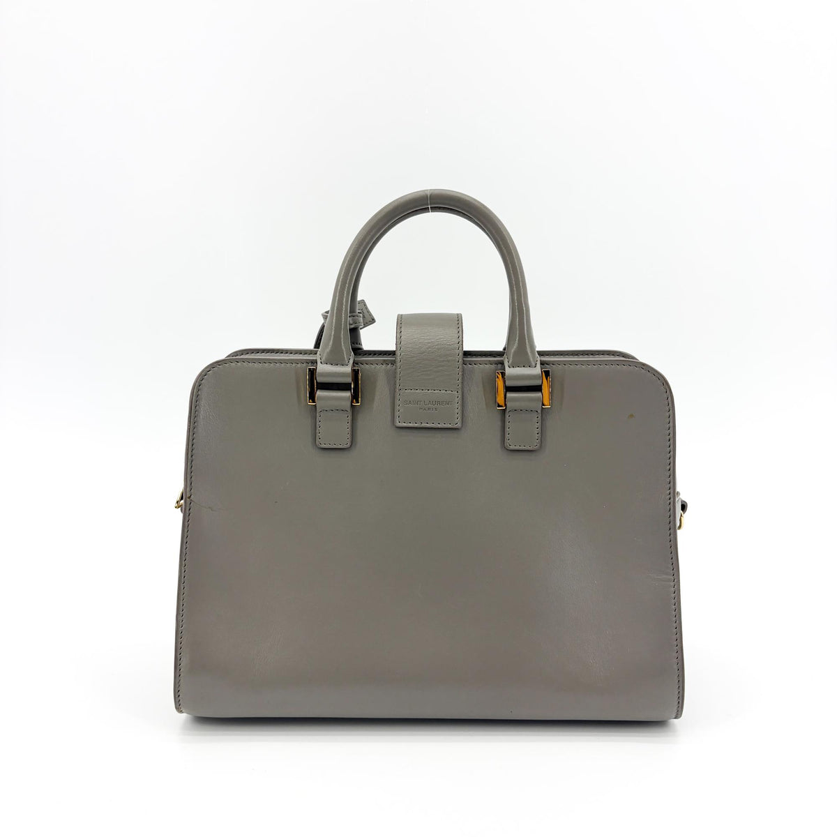 Saint Laurent Baby Monogram Cabas Bag Grey Gold Hardware