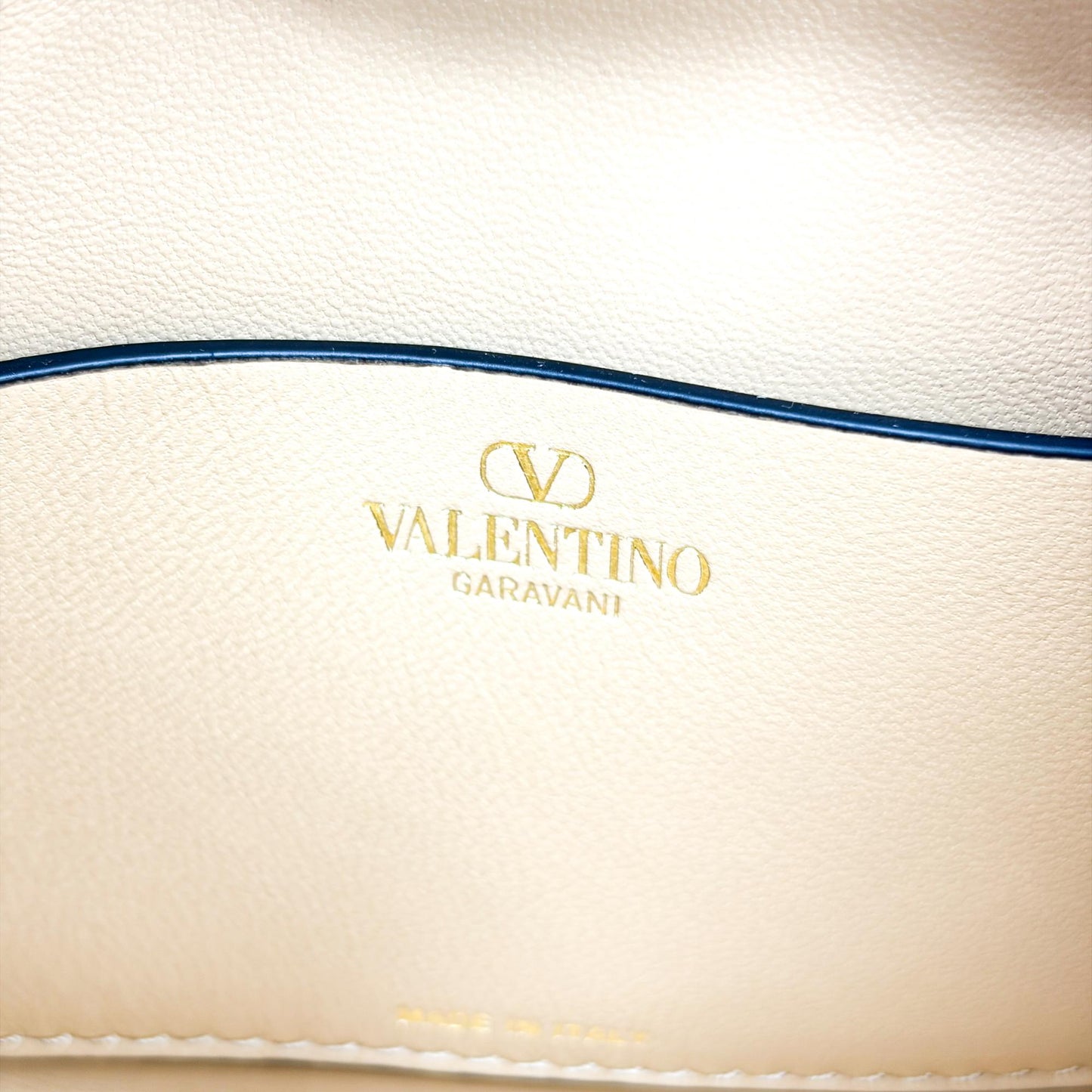 Valentino Garavani Small V-Logo Moon Bag Beige