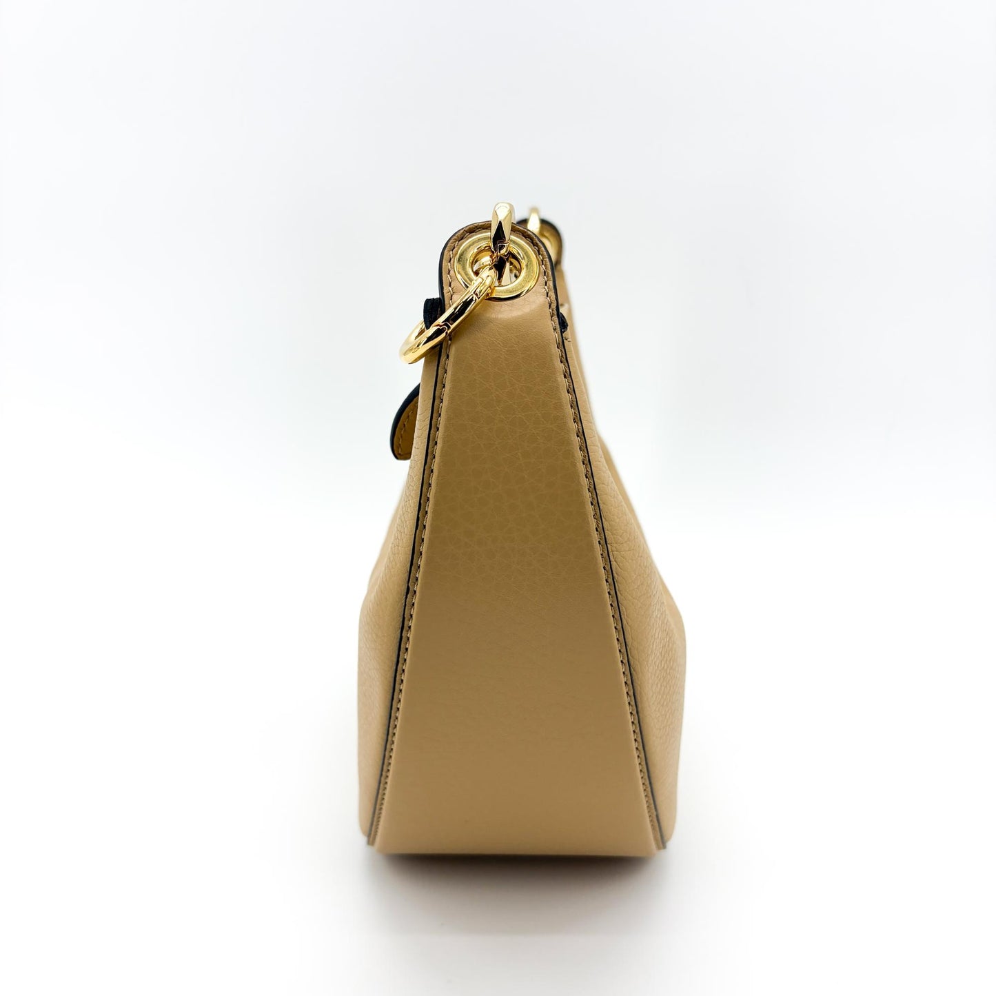 Valentino Garavani Small V-Logo Moon Bag Beige