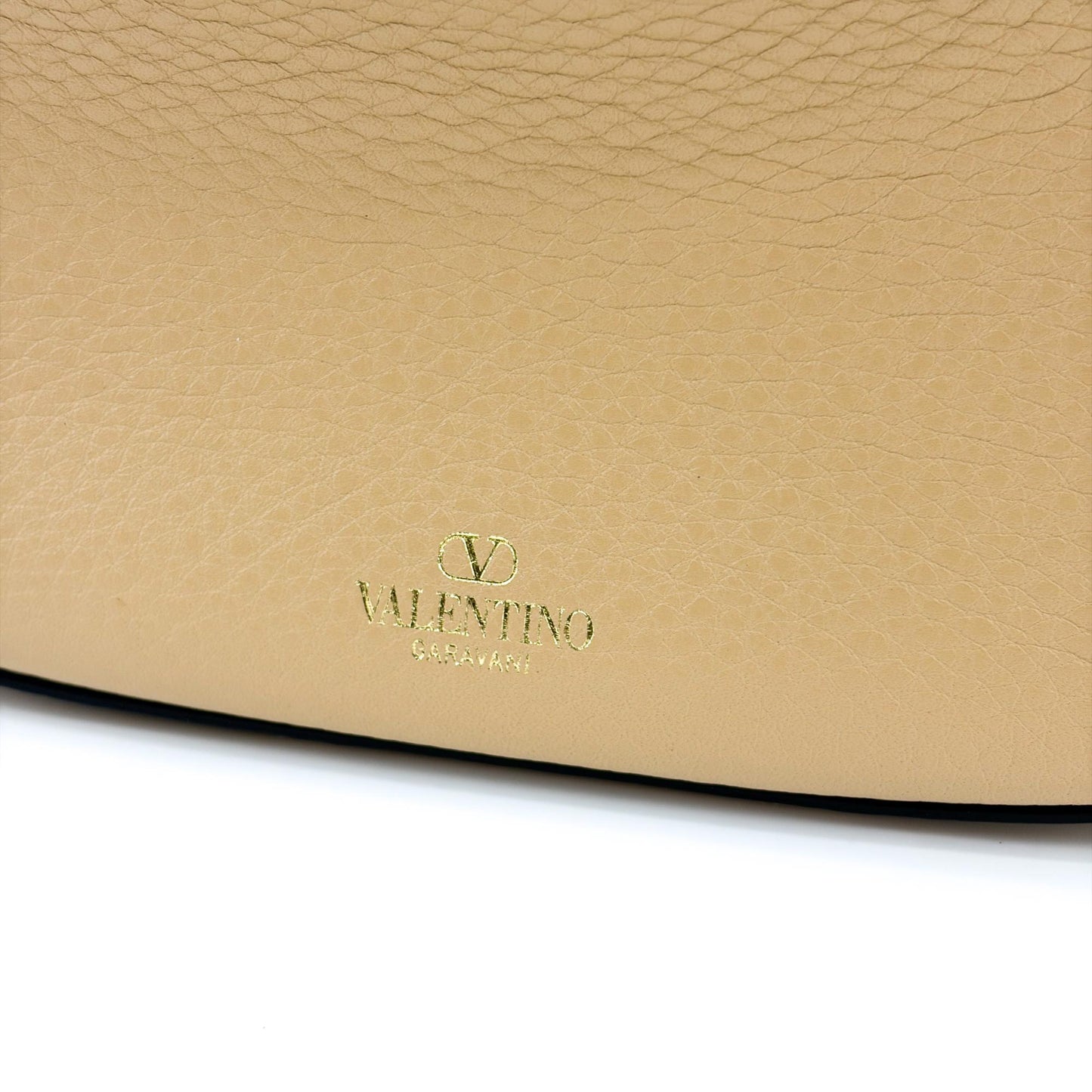 Valentino Garavani Small V-Logo Moon Bag Beige