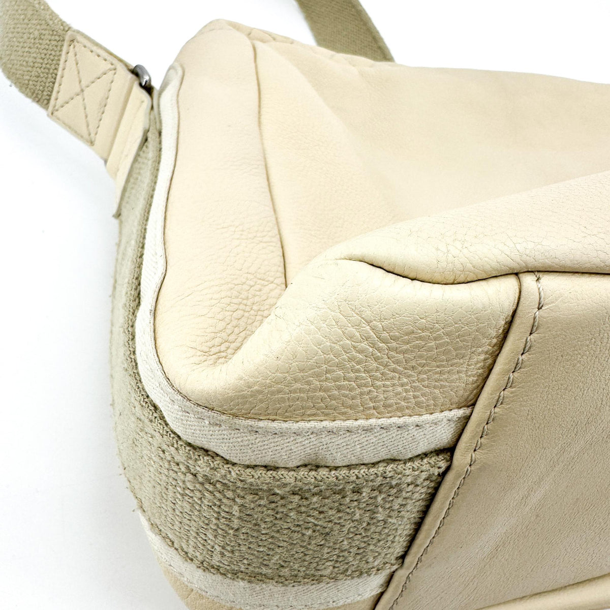 Chanel Quilted Double Pocket Lambskin Crossbody Bag Beige
