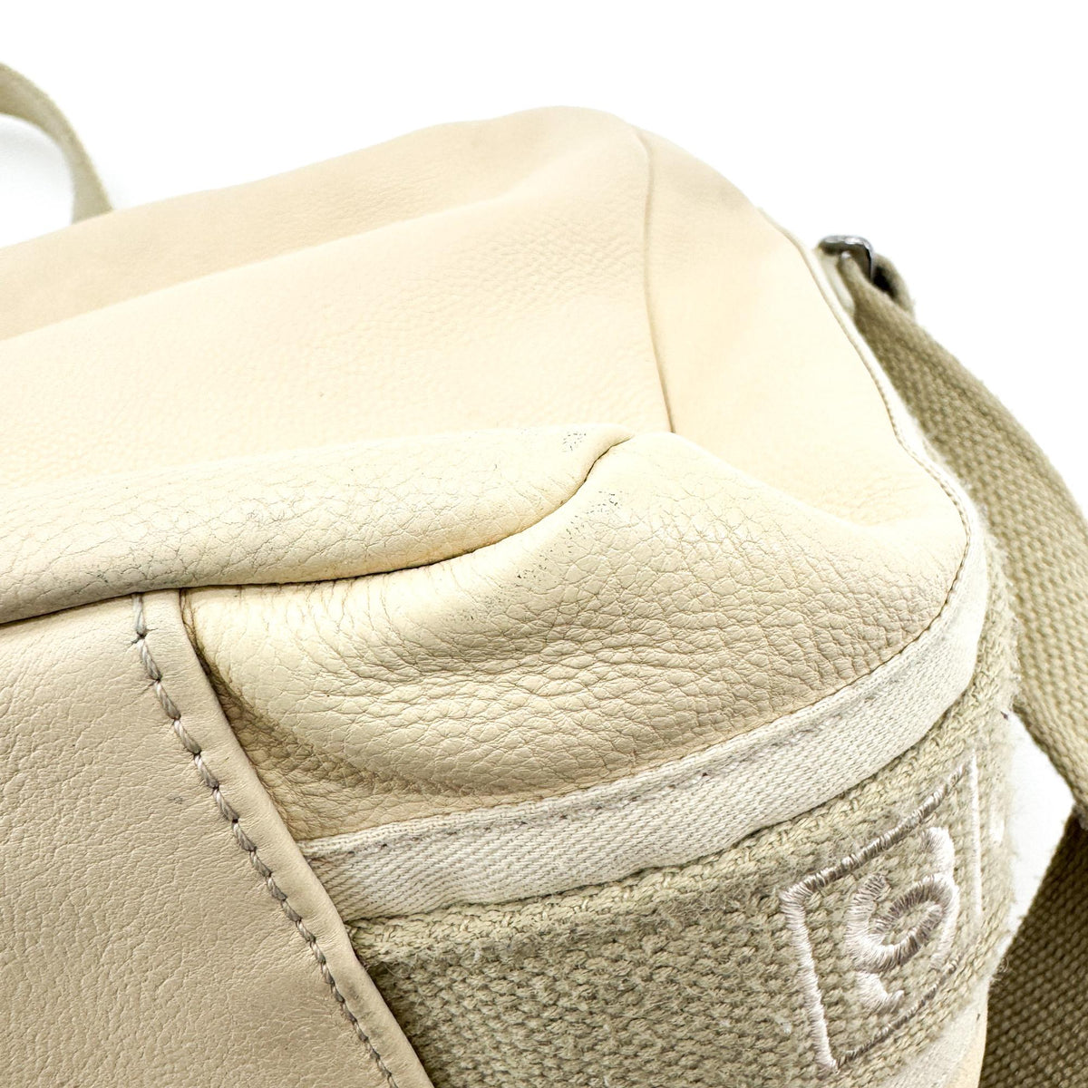 Chanel Quilted Double Pocket Lambskin Crossbody Bag Beige