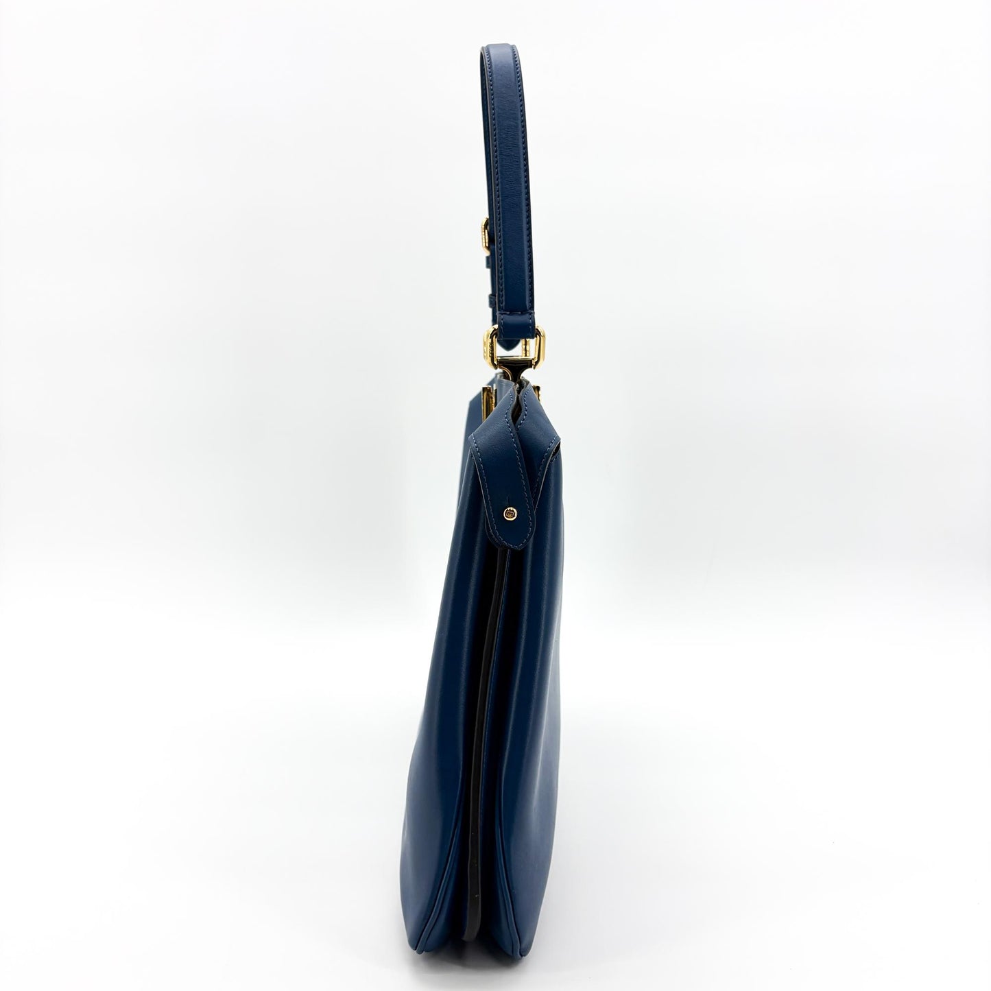 Fendi Peekaboo Essential Large Blue Calfskin Gold Hardware