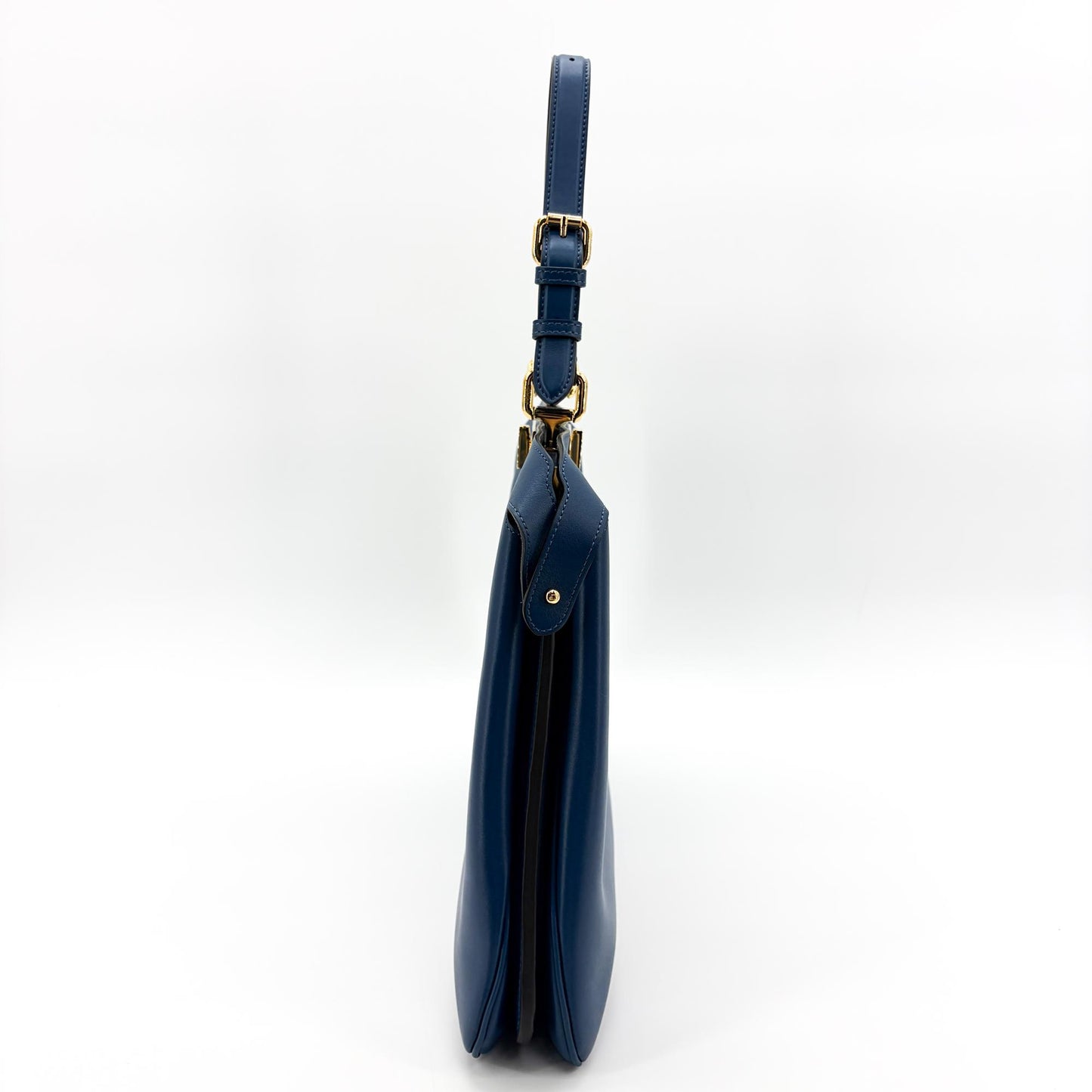 Fendi Peekaboo Essential Large Blue Calfskin Gold Hardware
