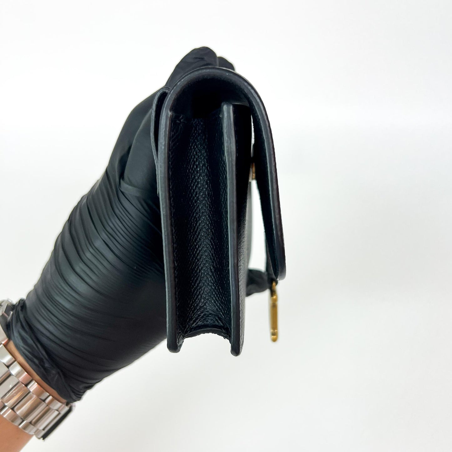 Dior Saddle Pouch Black Grained Calfskin Gold Hardware