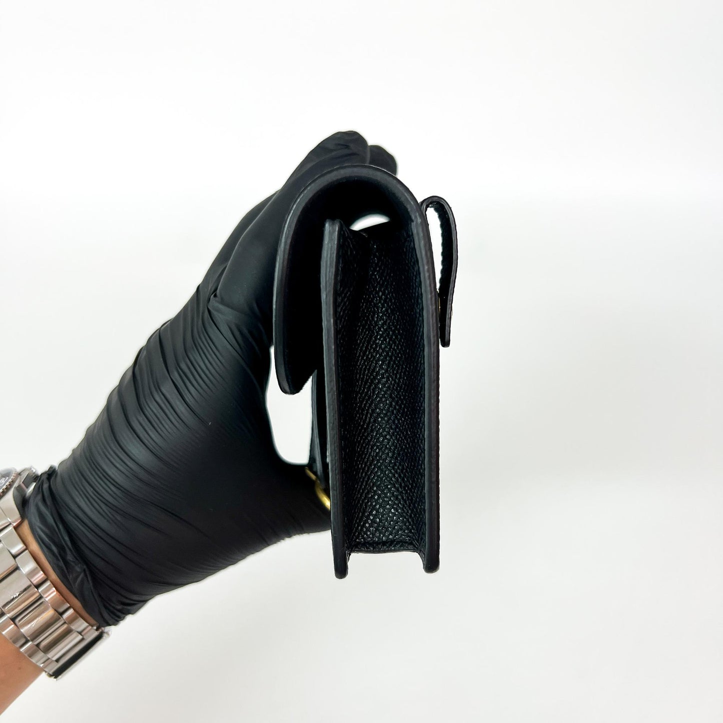 Dior Saddle Pouch Black Grained Calfskin Gold Hardware