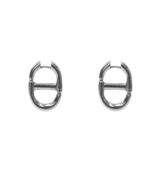 Dior Navy CD Silver Earrings