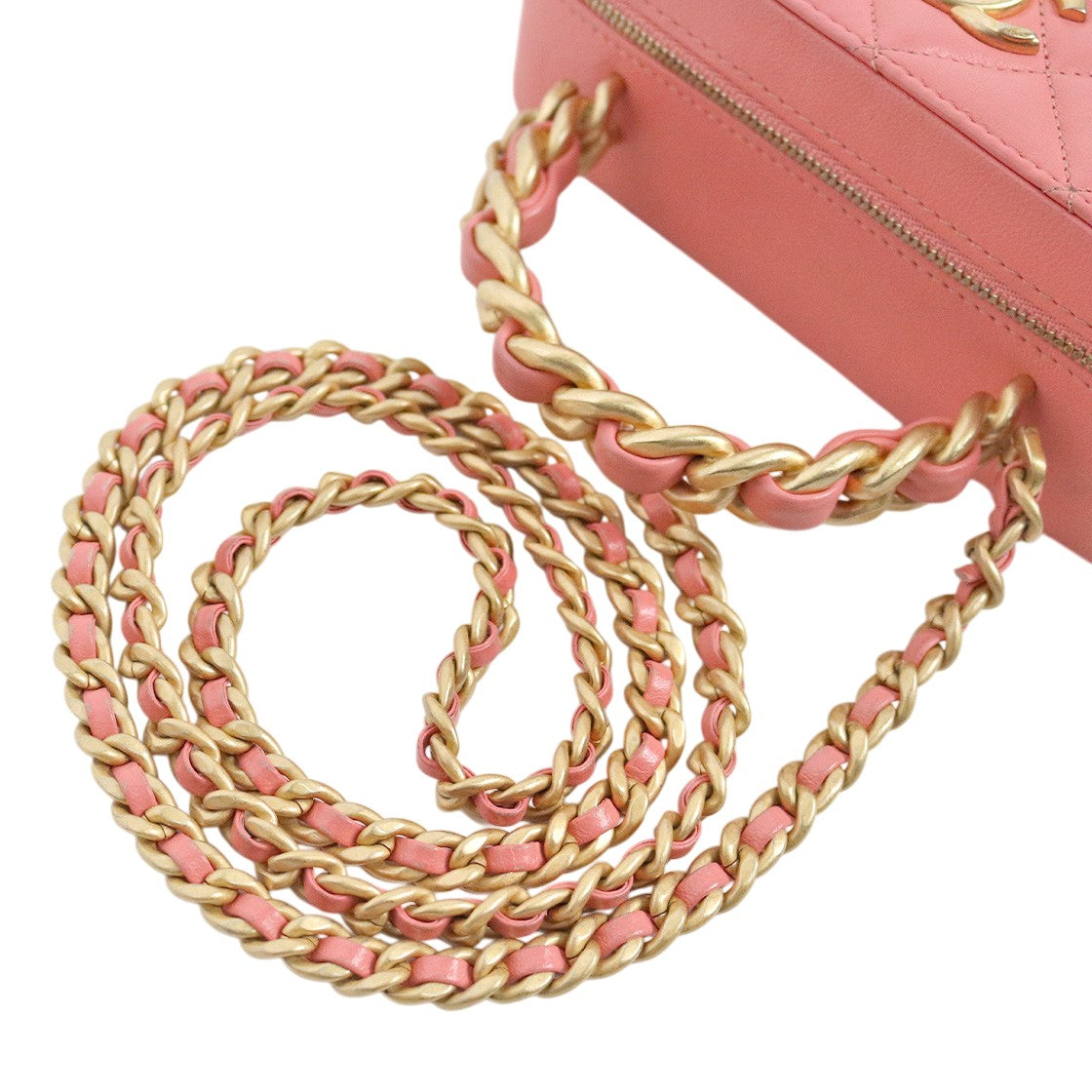 Chanel Pink Cosmetics Top-Handle Vanity Bag
