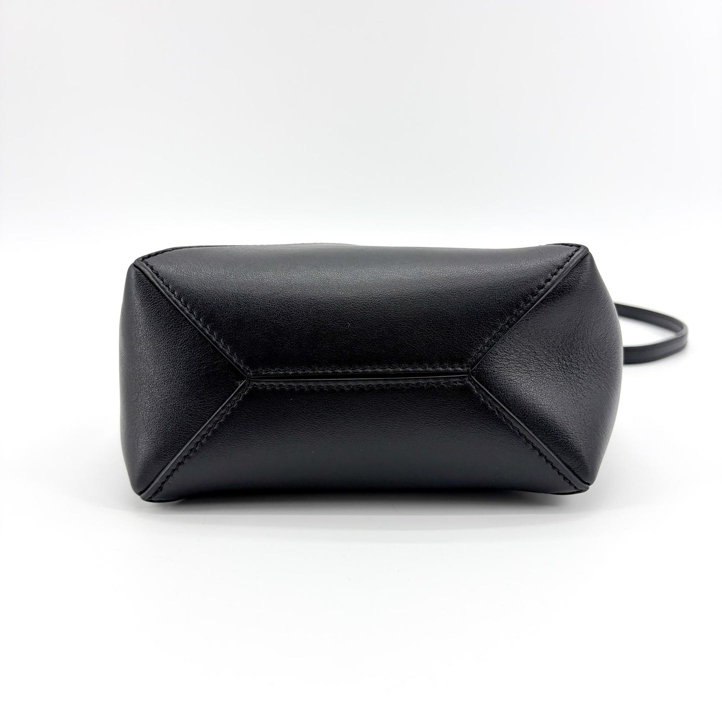 Loewe Mini Puzzle Fold Tote Bag Shiny Calfskin Black