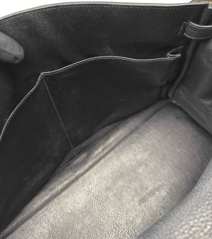Hermès Black Kelly Bag Square L Engraved