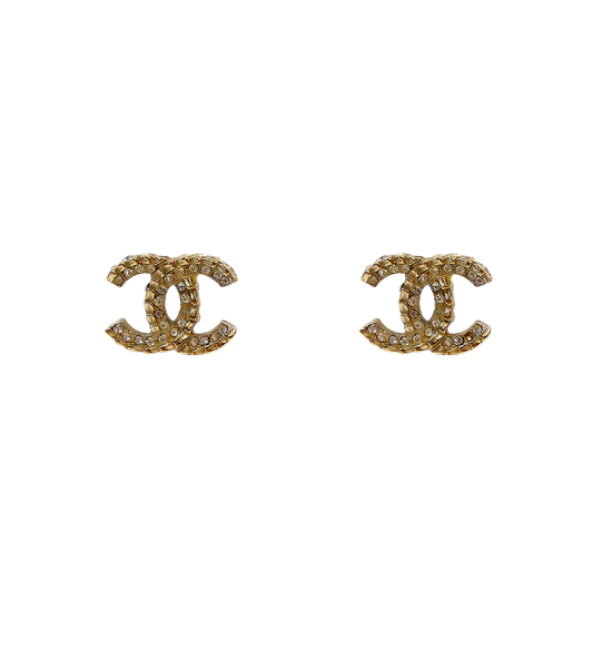 Chanel Cubic CC Gold Earrings