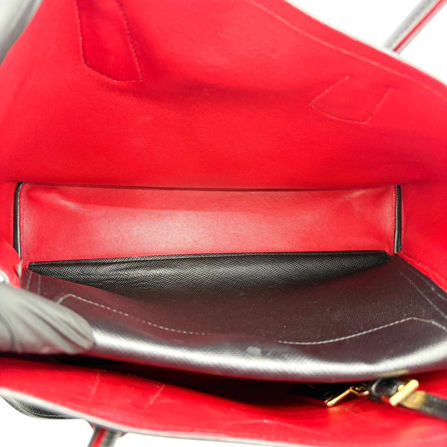 Prada Saffiano Cure Double Bag Medium Black/Red
