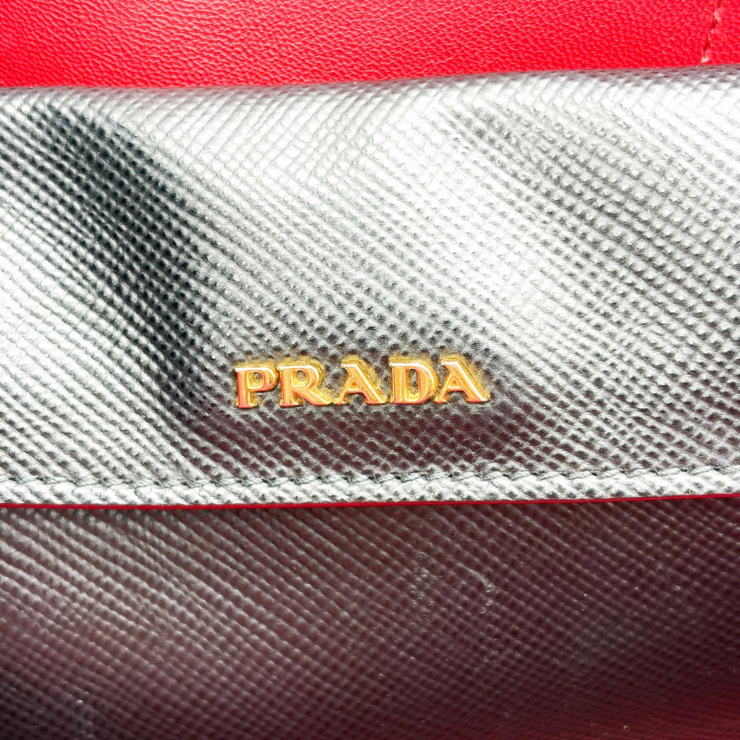 Prada Saffiano Cure Double Bag Medium Black/Red