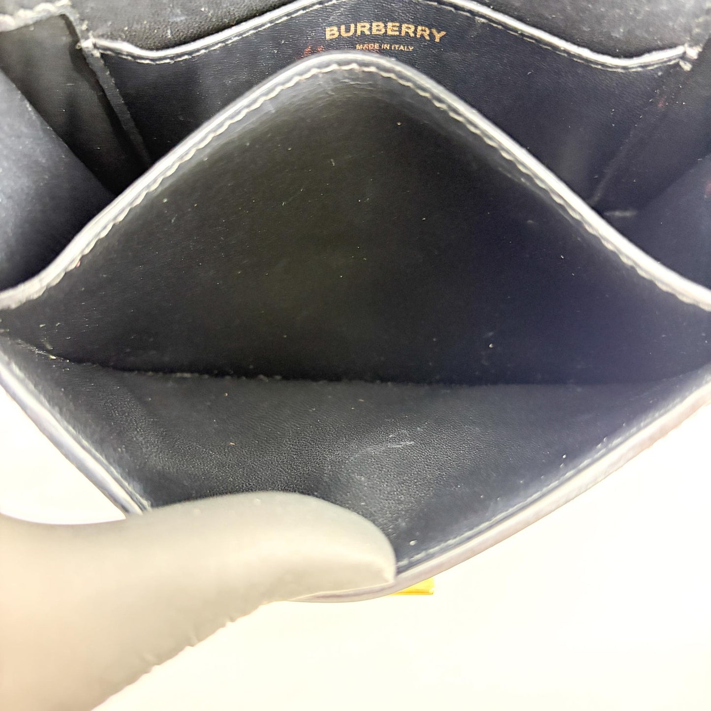 Burberry Small Leather TB Bag Black Gold Hardware