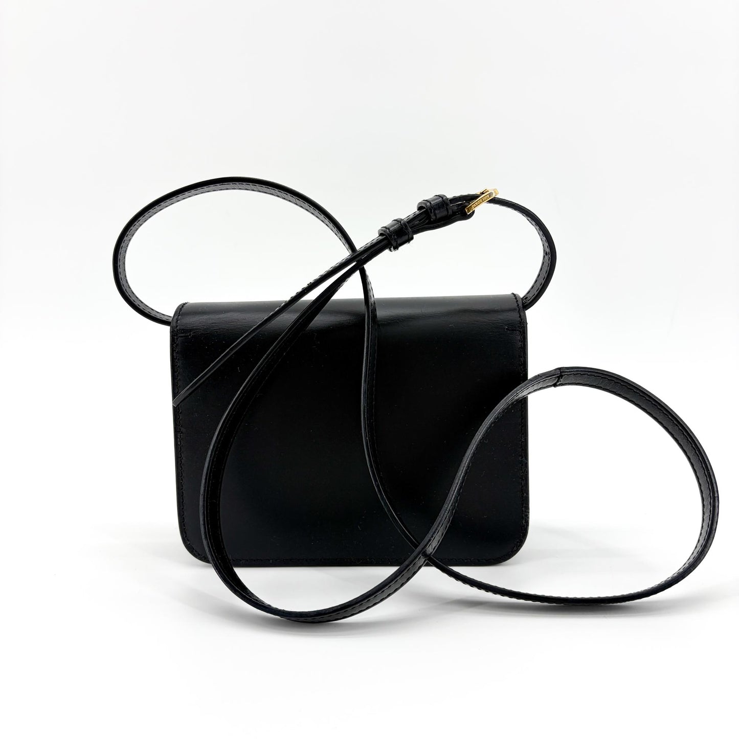 Burberry Small Leather TB Bag Black Gold Hardware