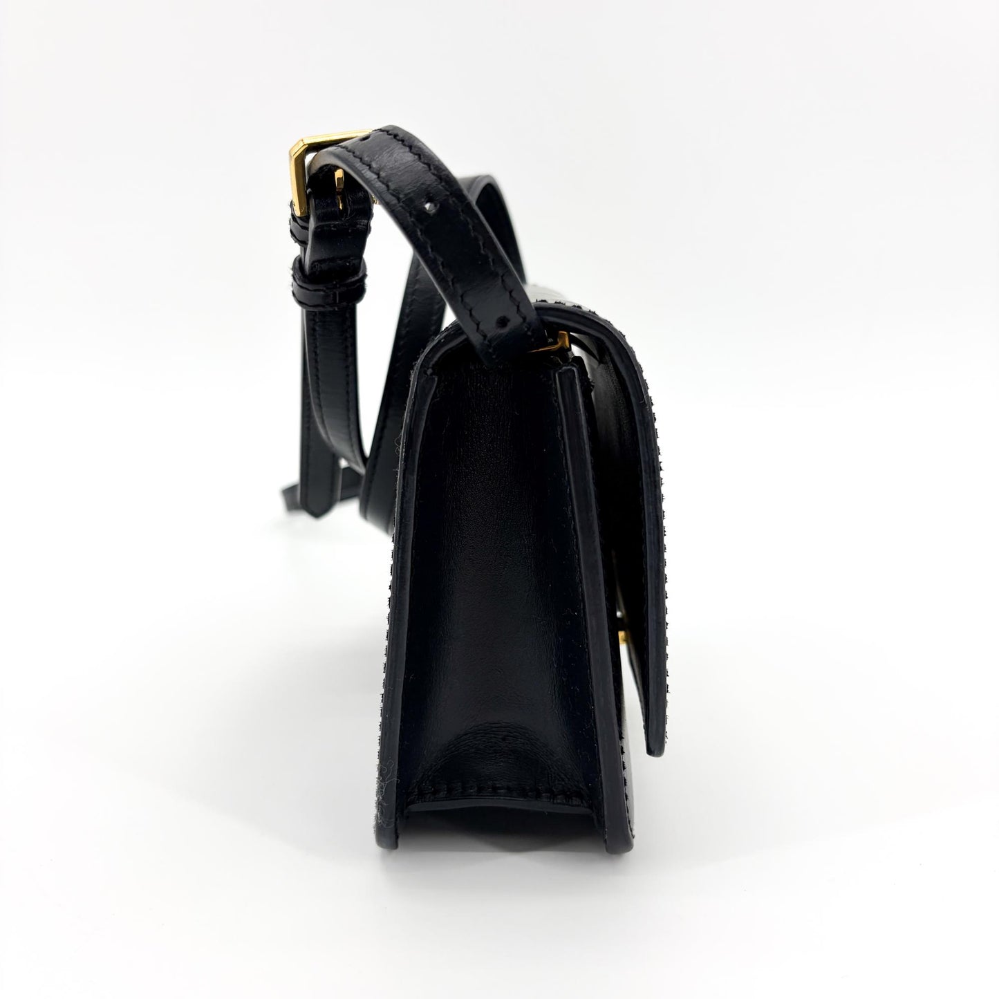 Burberry Small Leather TB Bag Black Gold Hardware