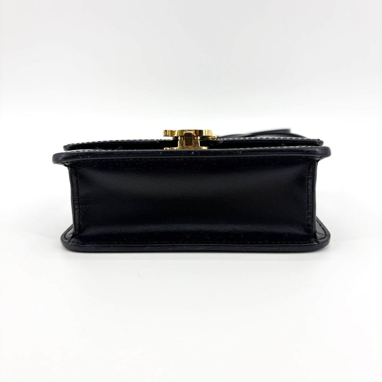 Burberry Small Leather TB Bag Black Gold Hardware