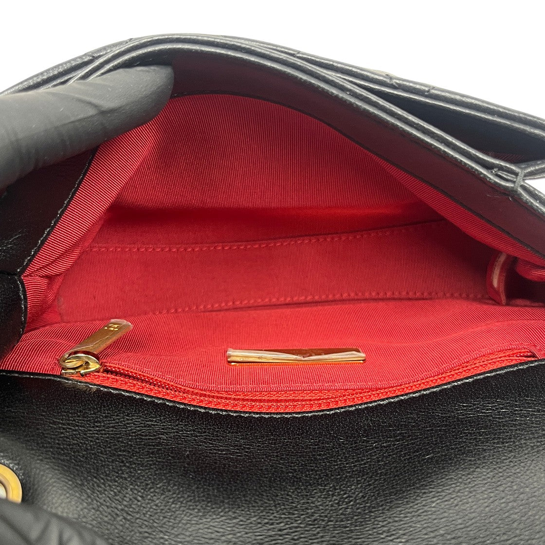 Chanel Black Quilted CC Top-Handle Chain Shoulder Bag